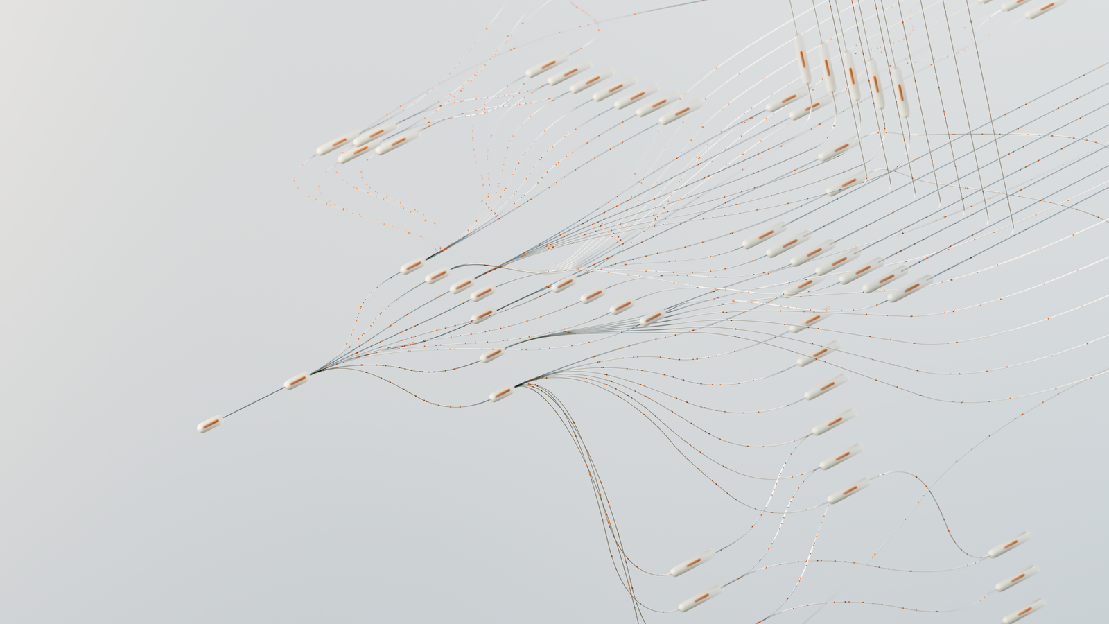 Visualization of a neural network representing AI processing in a modern data center